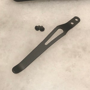 Matte Black Titanium Pocket Clip For Kershaw Link 1776 Aluminum Handle
