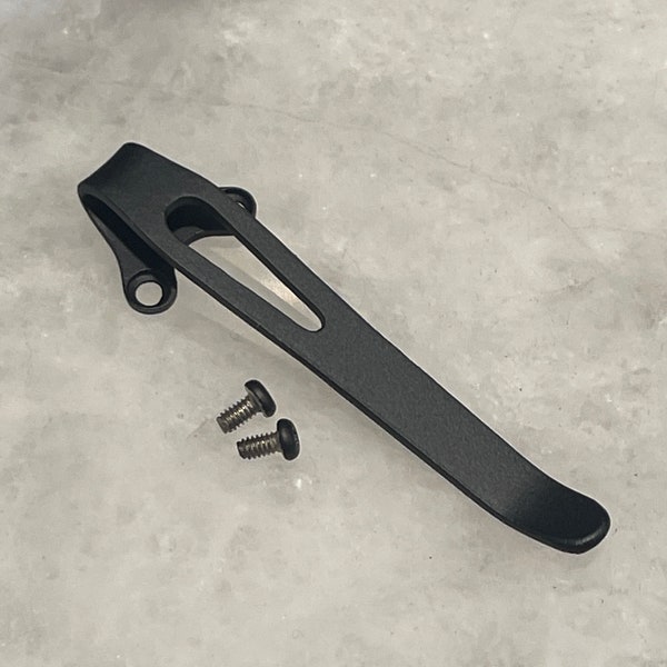 Black Titanium Deep Carry Clip For Spyderco Lil’Temperance 3 Lightweight C69PBK3 Knife