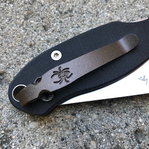 Dark Bronze Titanium Deep Carry Pocket Clip Made For Spyderco Para 3 Paramilitary 2 Yojimbo 2 Delica 4 FRN Spyderco Knife Clip
