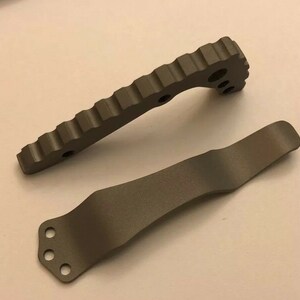 Flat Gray Titanium Back Spacer Set for Emerson CQC-7 Knife Nylon Spacer Model image 9