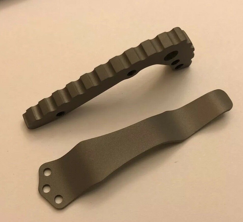 Flat Gray Titanium Back Spacer Set for Emerson CQC-7 Knife Nylon Spacer Model image 9