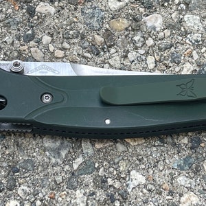 Army Green Titanium Deep Carry Pocket Clip Made For Benchmade Osborne 9400 940 943 945 Knife image 5