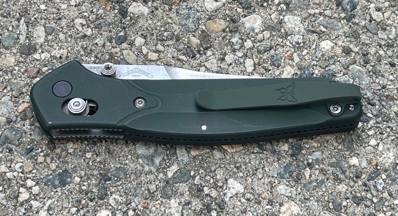 Army Green Titanium Deep Carry Pocket Clip Made For Benchmade Osborne 9400 940 943 945 Knife image 5