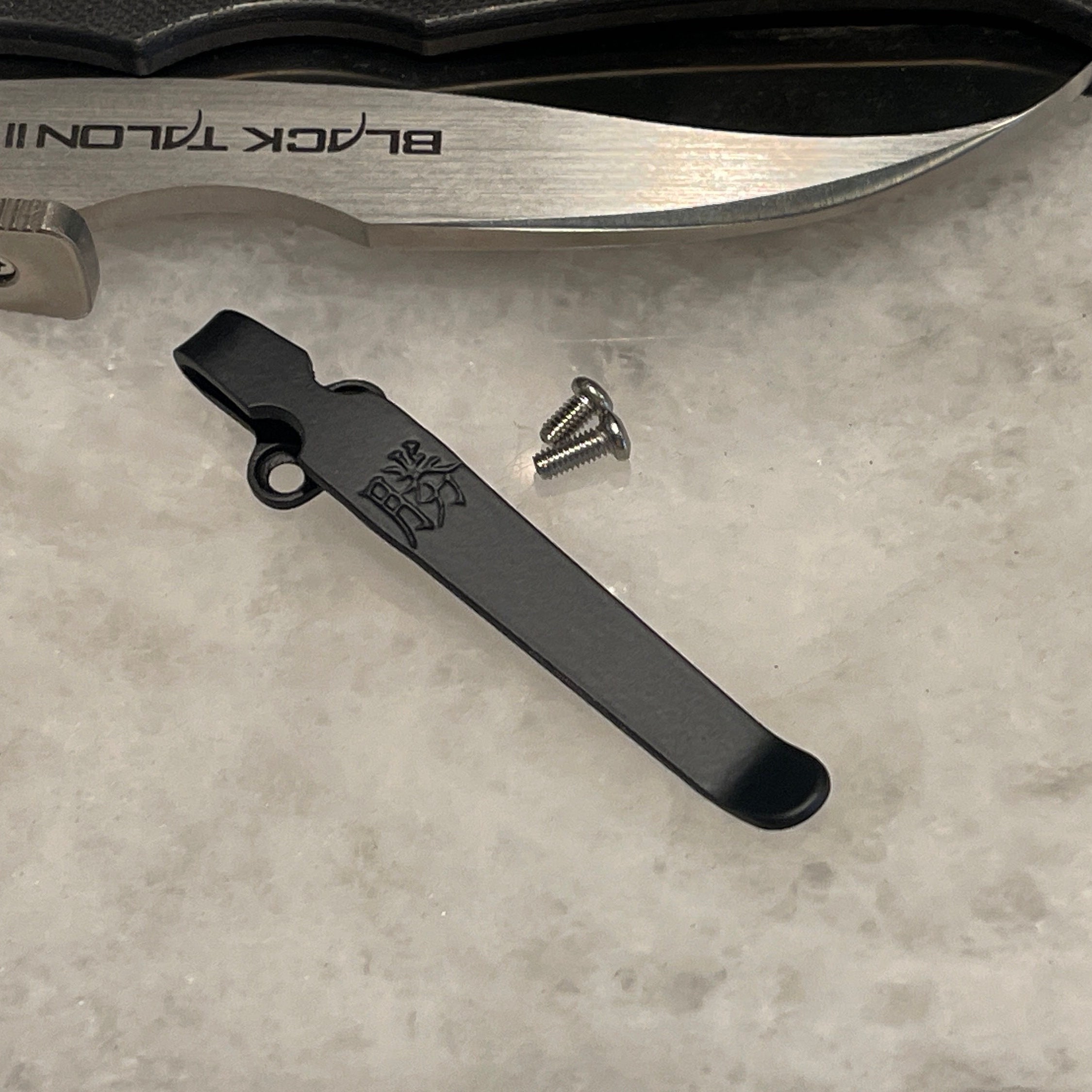 Matte Black Titanium Deep Carry Pocket Clip for Cold Steel Black