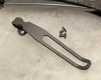 Platt grått titanklämma med djupt bärfäste för ZT0460 ZT0609 ZT0022 zero tolerance kniv