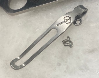 Clip de bolsillo profundo de titanio satinado para cuchillos Spyderco Delica 4 FRN, Endura 4 FRN Stretch Paramilitary 2 G10 Para 3 G10 Yojimbo 2 Matriarch 2
