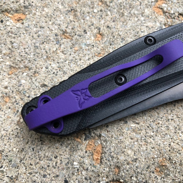 Purple Titanium Deep Pocket Clip For Benchmade 940 Pocket Folder Knife