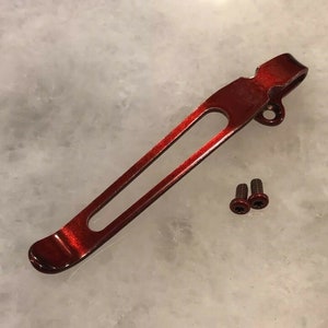 Red Titanium Deep Carry Clip For Spyderco Paramilitary 2 Para 3 Yojimbo 2 Tip Up