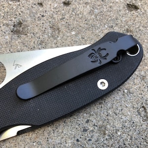 Black Titanium Deep Pocket Clip For Spyderco Para 3 Paramilitary 2 C81GPBK2 Delica 4 FRN