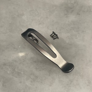 Satin Stubby Titanium Deep Carry Pocket Clip For WE CIVIVI Baby Banter Folding Pocket Knife