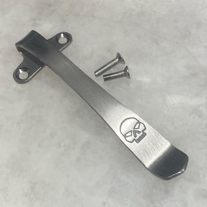 Satin Titanium Deep Carry Pocket Clip For Cold Steel AD10 Knife AD-10 Folder - Left Hand