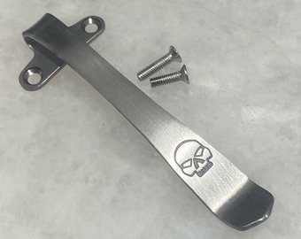 Satin Titanium Deep Carry Taschenclip für Cold Steel AD10 Messer AD-10 Ordner - Linke Hand