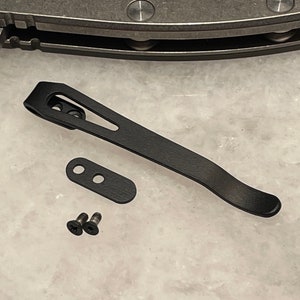 Clipe de bolso de transporte profundo em titânio preto plano feito para Rick Hinderer XM-18 XM-24 e canivete Zero Tolerance ZT0393
