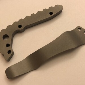 Flat Gray Titanium Back Spacer Set for Emerson CQC-7 Knife Nylon Spacer Model image 2