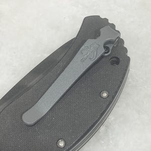 Flat Gray Titanium Deep Carry Pocket Clip For Zero Tolerance ZT0300 ZT0350 ZT0301 ZT0303 Knife with Mythosaur Skull image 11