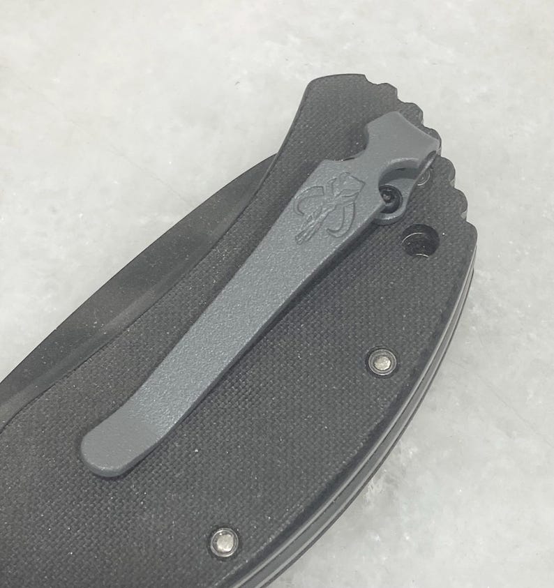 Flat Gray Titanium Deep Carry Pocket Clip For Zero Tolerance ZT0300 ZT0350 ZT0301 ZT0303 Knife with Mythosaur Skull image 11