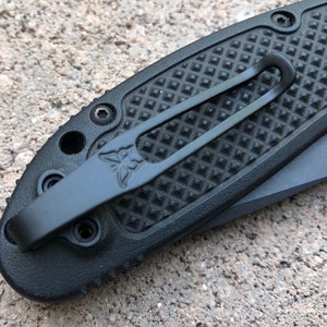 Taschenclip aus schwarzem Titan, kompatibel für Benchmade Griptilian 551 550 553 Mini Griptilian 555 556 557