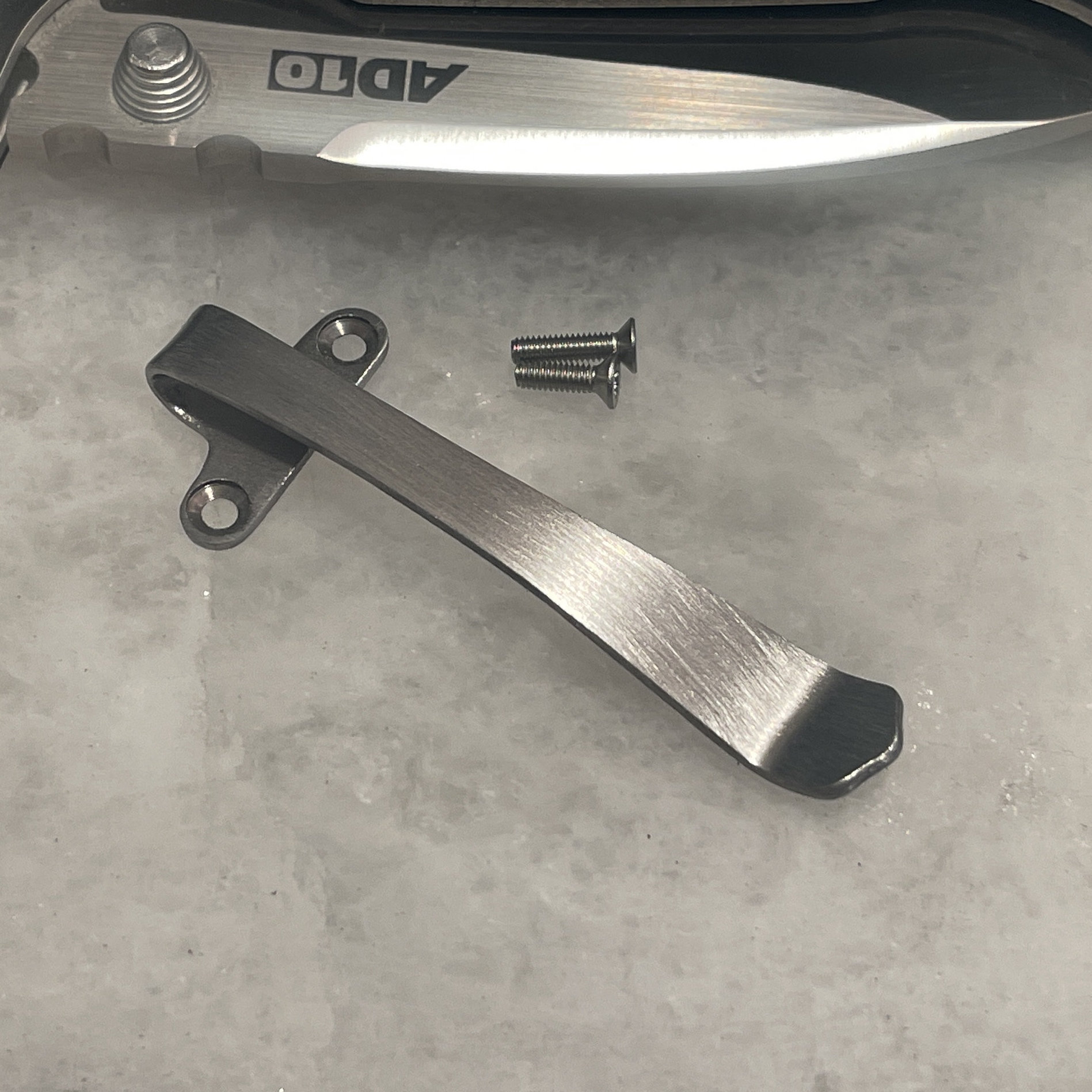 Plain Satin Titanium Deep Carry Pocket Clip For Cold Steel AD10 Knife AD-10 Folder - Left Handed