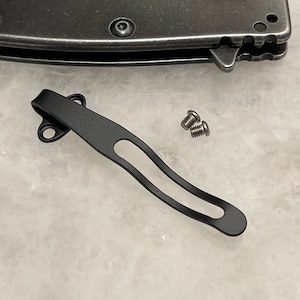 Black Titanium Deep Carry Pocket Clip Made For Kershaw CRYO 1555 1556 CRYO ll Knife Tip Down