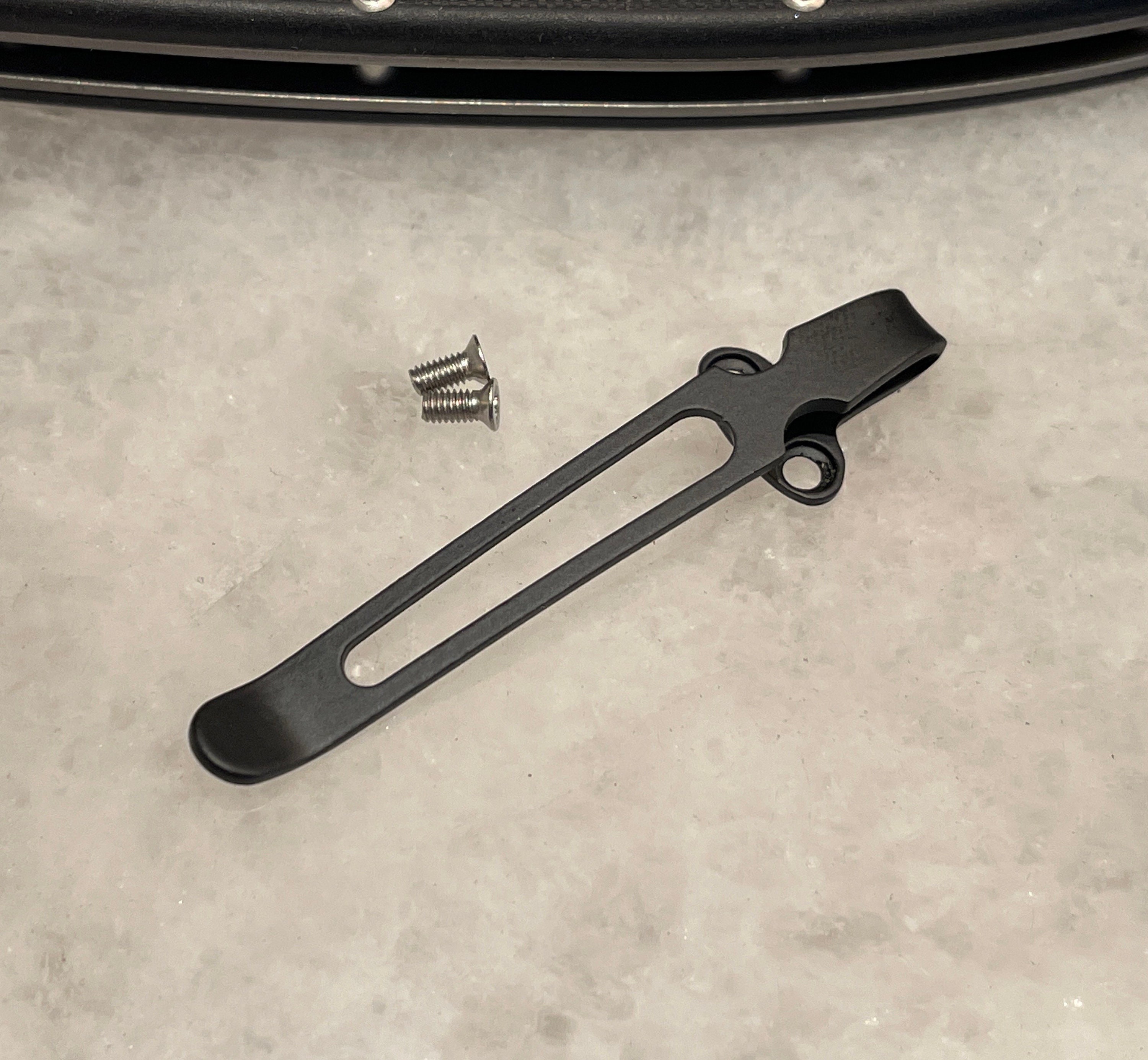Black Titanium Deep Carry Clip for Ontario Rat 1 Knife 8848 Black Titanium Deep Carry Clip for Ontario Rat 1 Knife 8848