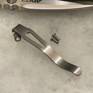 Satin Titanium Deep Carry Pocket Clip For Cold Steel AD-15 Knife Folder