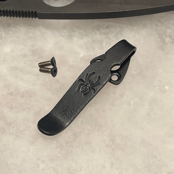 Black Titanium Deep Carry Pocket Clip For Spyderco Shaman C229GP C229GPBK Knife