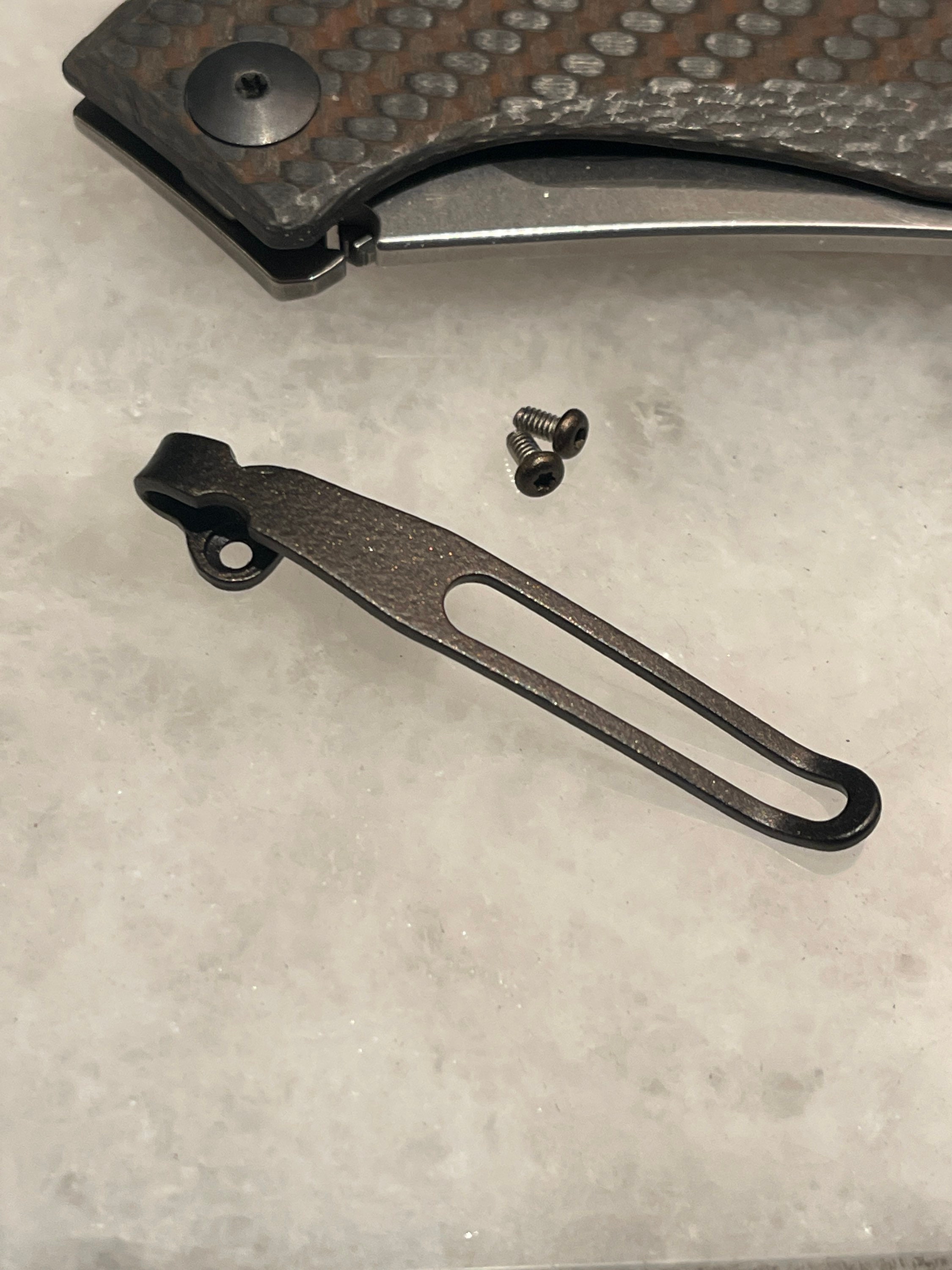 Dark Vintage Bronze Titanium Deep Carry Pocket Clip for ZT0460