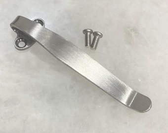 Satin Titanium Deep Carry Pocket Clip For Cold Steel AD-15 Knife AD15 Lite Folder