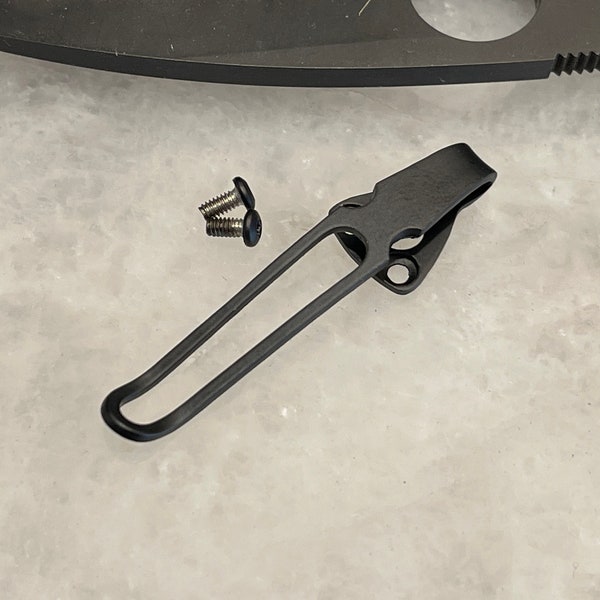 Black Titanium Deep Carry Pocket Clip For Spyderco Shaman C229GP C229GPBK Knife