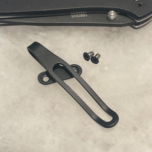 Flat Black Titanium Deep Carry Pocket Clip Made For Kershaw Leek 1660 Knife