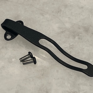 Black Titanium Deep Carry Pocket Clip Made For Kershaw Barracade 8650 Knife Tip Down