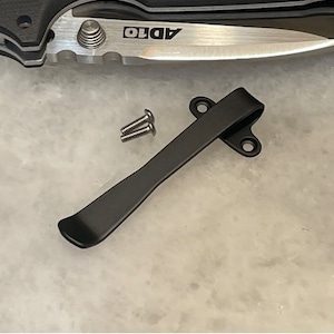 Left Hand Black Titanium Deep Carry Pocket Clip For Cold Steel AD10 Knife AD-10 Folder