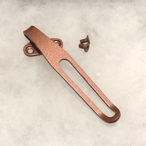 Flat Copper Titanium Deep Carry Pocket Clip For Kershaw Leek 1660 Knife