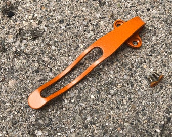 Orange Titanium Deep Carry Pocket Clip For Zero Tolerance ZT0220 ZT0770 Knife Folder
