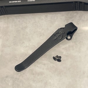 Black Titanium Deep Pocket Clip For Streamlight Wedge Flashlight Customize with Mythosaur Skull