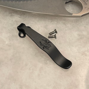 Flat Black Titanium Deep Carry Clip For Spyderco Manix 2 G10 Knife