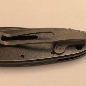 Flat Gray Titanium Deep Carry Pocket Clip Made For Kershaw Leek 1660 Knife