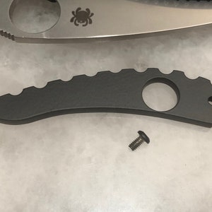 Matte Black Titanium Back Spacer for Spyderco Manix 2 G10 Folder Knife C101GP2