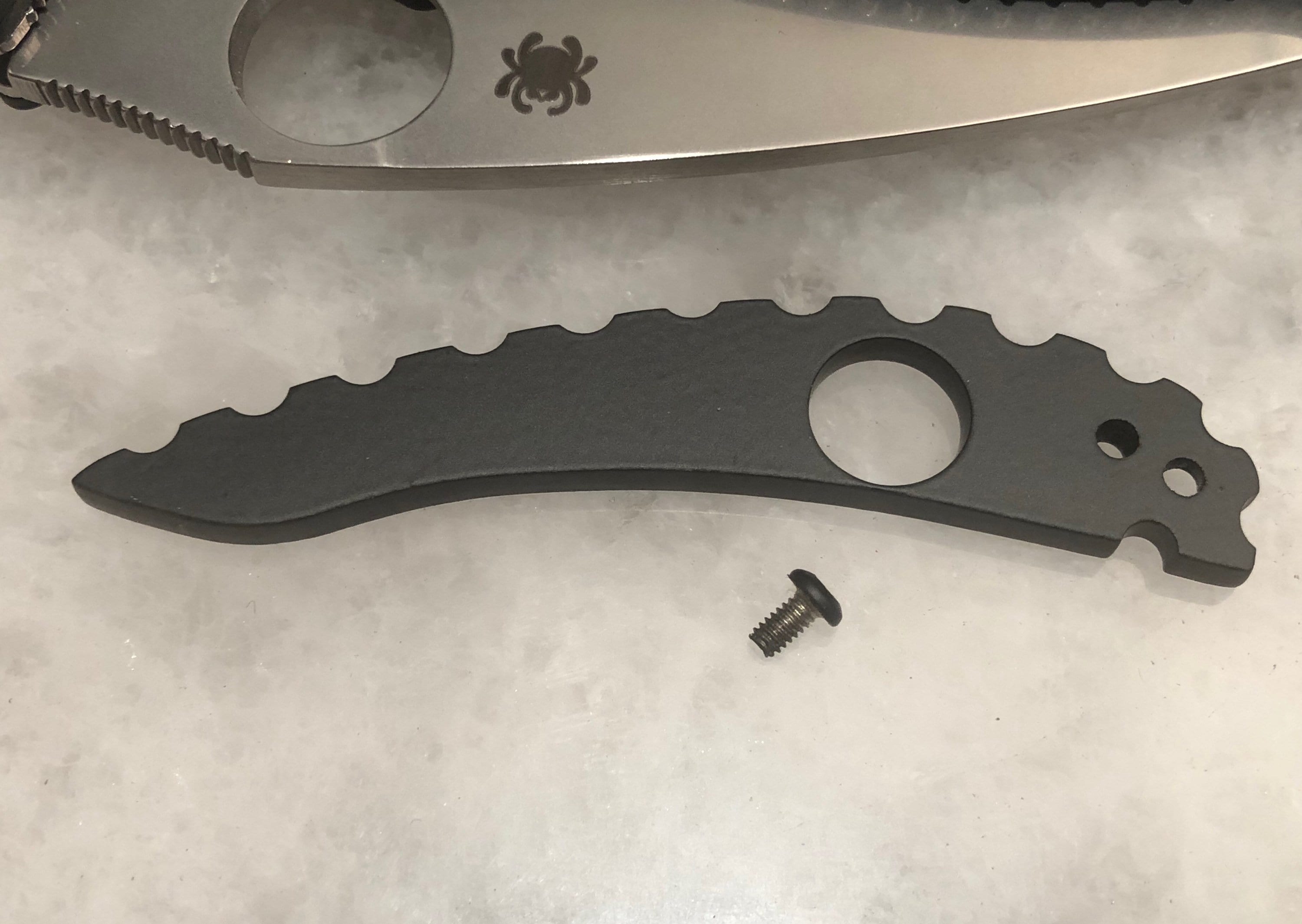 Matte Black Titanium Back Spacer for Spyderco Manix 2 G10 Folder