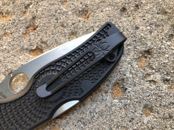 TITANIO profundo llevar Clip de bolsillo hecha para Spyderco Delica 4 cuchillo