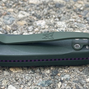 Army Green Titanium Deep Carry Pocket Clip Made For Benchmade Osborne 9400 940 943 945 Knife image 2