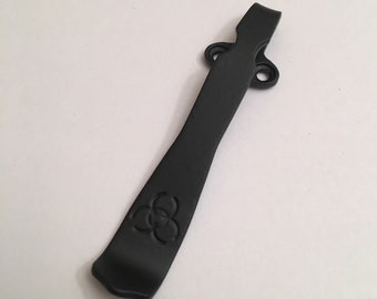 Black Titanium Pocket Clip Compatible To Emerson CQC-7 CQC-15 Horseman Knives
