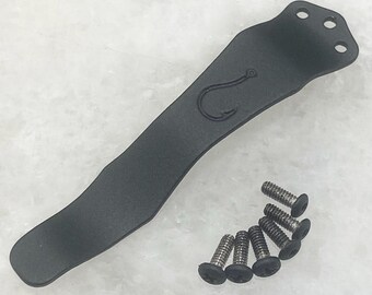 Czarny tytanowy klips kieszonkowy do noży Benchmade i Emerson wyprodukowanych w USA