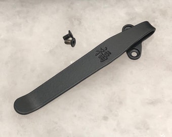 Flat Black Titanium Deep Carry Pocket Clip For Kershaw Blur Pocket Knife 1670