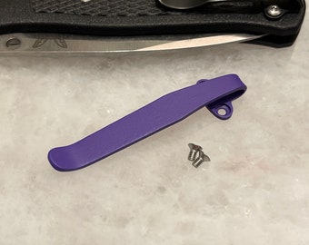 Matte Purple Titanium Deep Carry Pocket Clip For Benchmade Bugout 535 Bailout 537 Osborne 940 Knife Folders