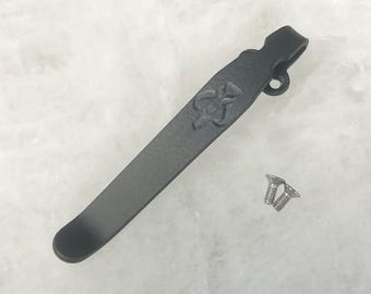Matte Black Titanium Deep Carry Pocket Clip Made For Ontario Rat 1.5 and Rat 2 Knife