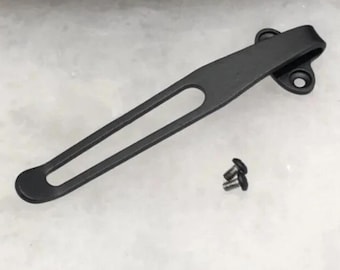 Flat Black Titanium Deep Carry Pocket Clip For Kershaw Whirlwind 1560SW Blackout 1550ST Knife.