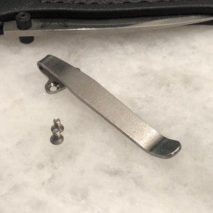 Raw Finish Titanium Deep Carry Pocket Clip For Benchmade Bugout 535 & 940 knife