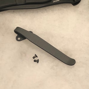 Charcoal Gray Titanium Pocket Clip Compatible With Kershaw Shallot Pocket Knife 1840