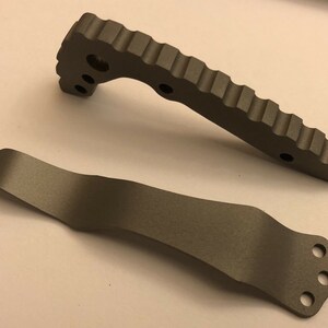 Flat Gray Titanium Back Spacer Set for Emerson CQC-7 Knife Nylon Spacer Model image 6
